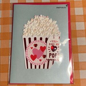 “You Make My Heart Pop” Papyrus popcorn bucket Valentine's Day card